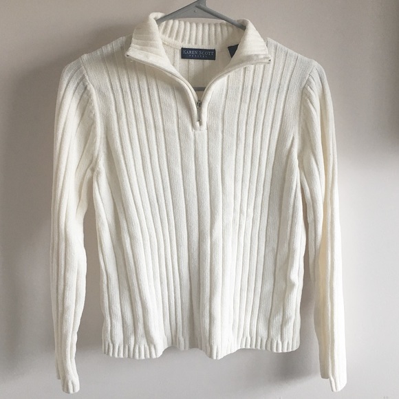Brandy Melville Sweaters - White Sweater Quarter Zip